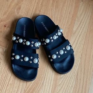 Steve Madden Pearl Encrusted Slides